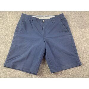 Under Armour Heat Gear Mens Flat Front Golf Shorts Size 34 Navy